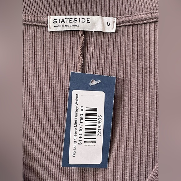 NWT$140•STATESIDE•Ribbed Henley Dress•Sz Medium - Picture 3 of 5